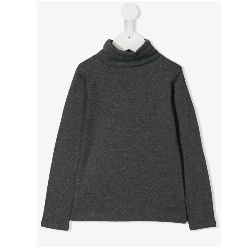 Bonpoint Kids Long Sleeve Turtleneck Shirt - Dark Gray